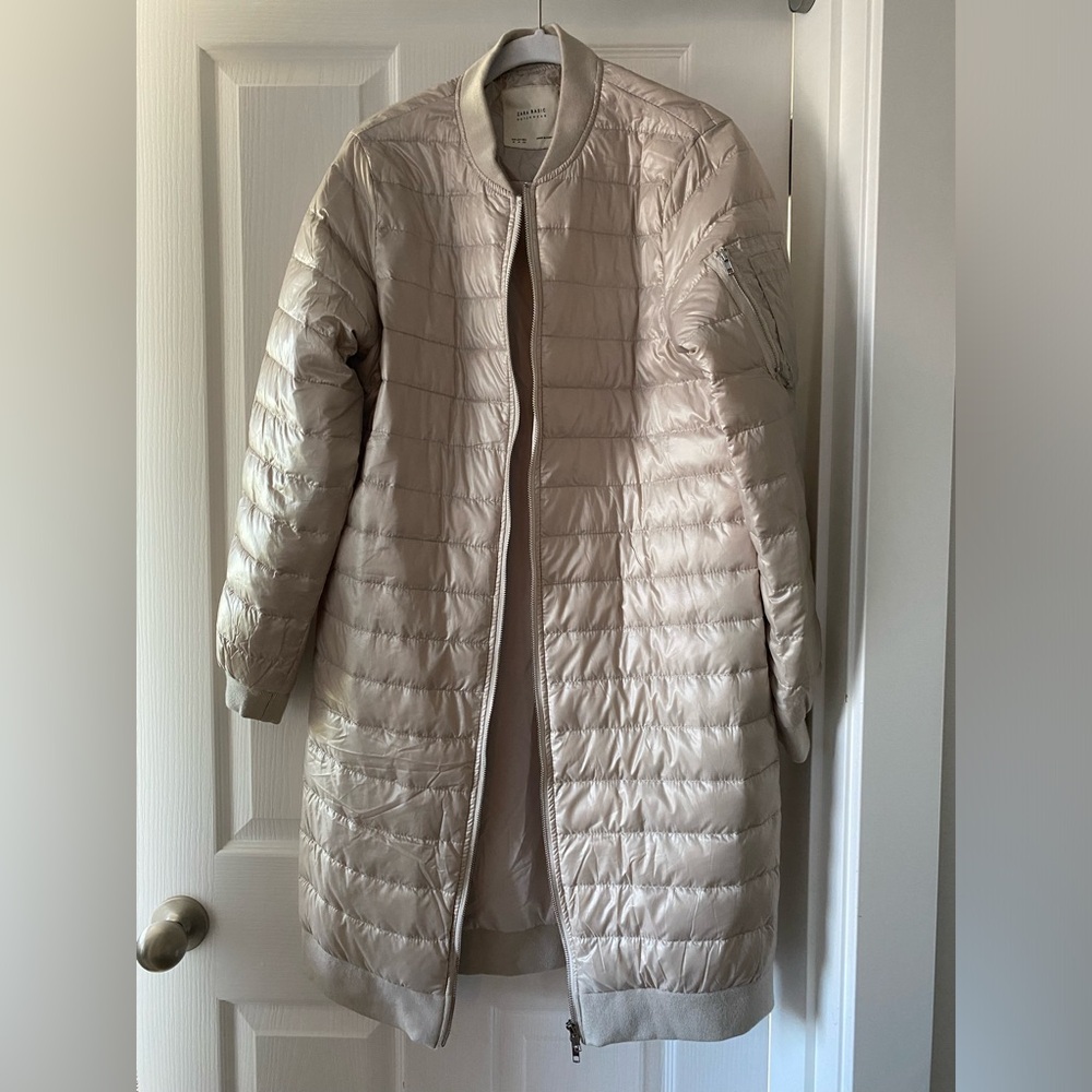 Zara winter jacket - light puffer coat in powder pink
